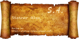 Stetner Alex névjegykártya