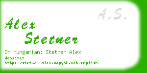 alex stetner business card